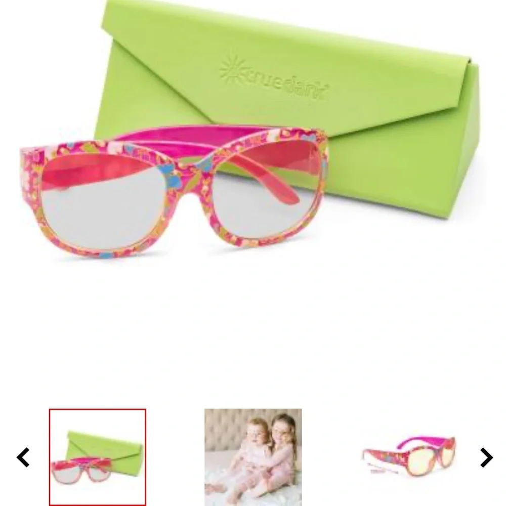 TrueDark Kids blue light blocking glasses.